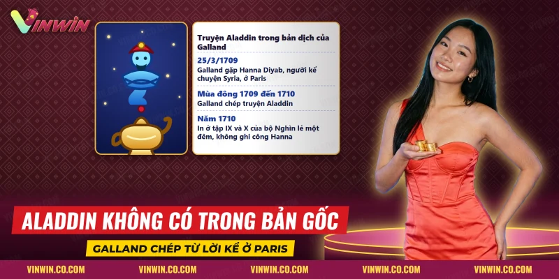 Thần đèn bay ra từ chiếc đèn cạnh mốc Galland chép truyện Aladdin, gốc tích chủ đề Genie Jackpots Megaways
