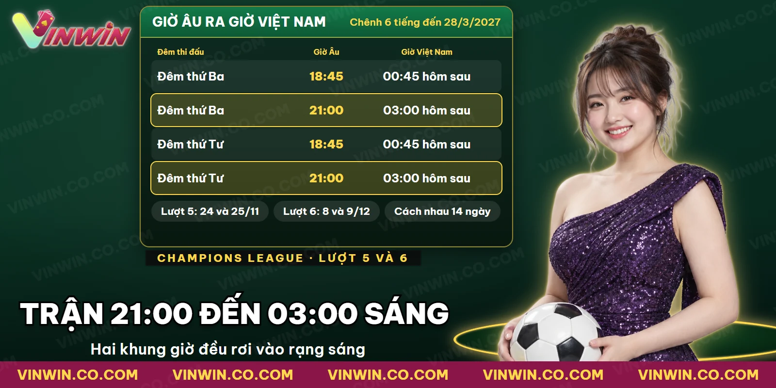 Lịch hai lượt tháng 11 và 12 của giải châu Âu quy về giờ Việt Nam
