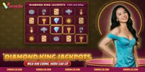 Lưới thú châu Phi trong nổ hũ Diamond King Jackpots Vinwin, kim cương thay thế và hươu cao cổ mở vòng thưởng