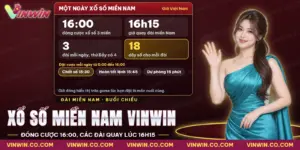 Giờ đóng cược, giờ quay và số đài mỗi ngày của xổ số miền Nam Vinwin